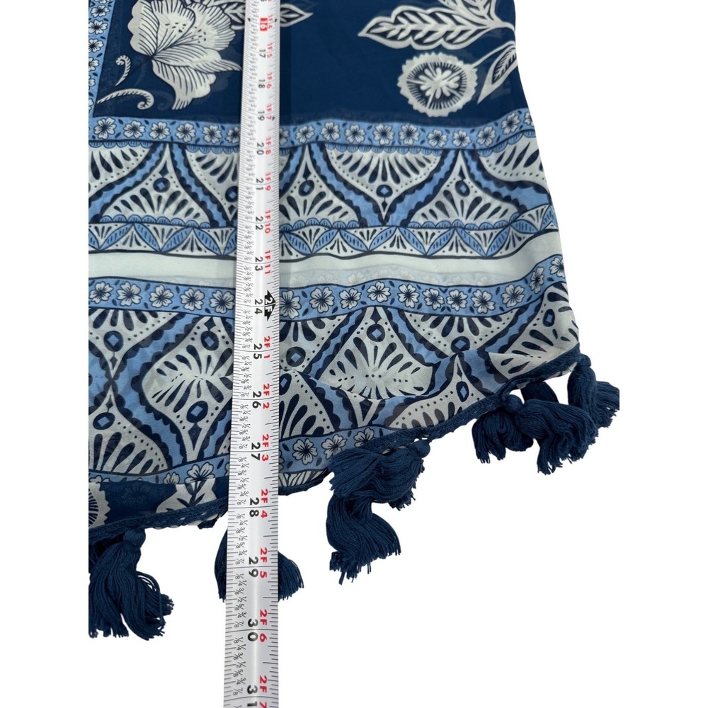 Show Me Your Mumu Blue Floral Tassel Tunic Dress Cover Up Small Boho Beach - Picture 5 of 6